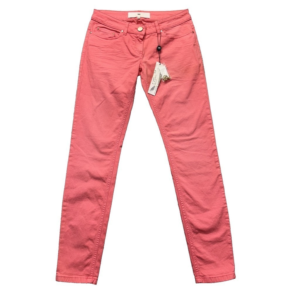 Elisabetta Franchi Jeans Womens 29 Slim Straight Stretch Pants Italy Designer